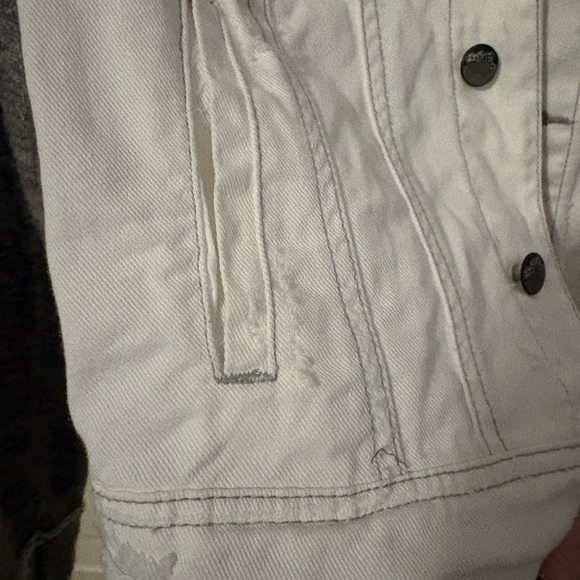 Free people - distressed White and Gray Jean Jacket - Picture 7 of 7